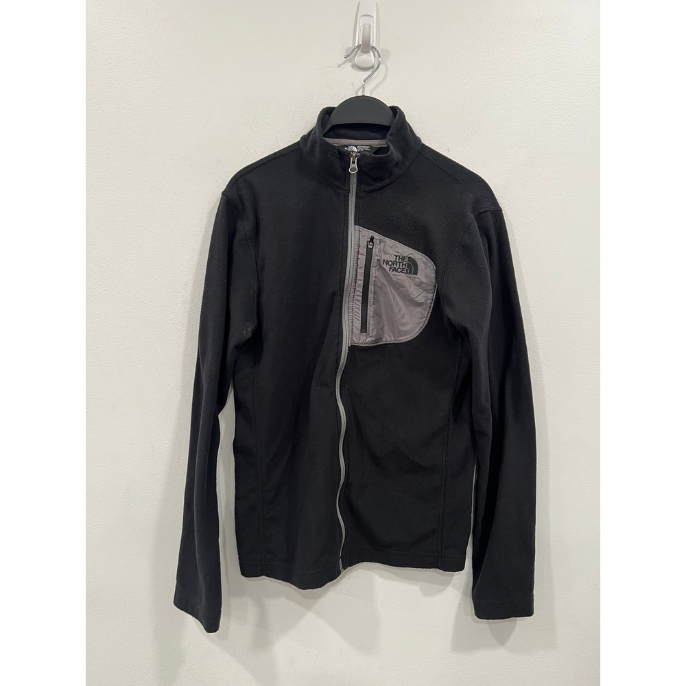 The North Face Jacket Fleece Mens SZ XS Black Gray Full Zip Fleece Jacket Warm